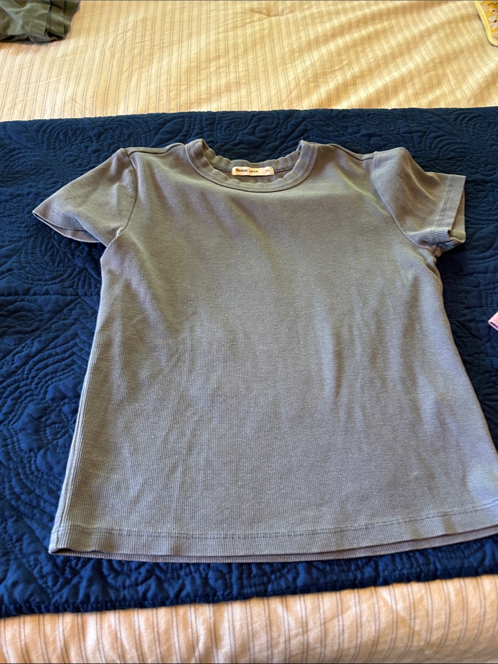 Marine Layer Kids Short-Sleeve Tee in Olive